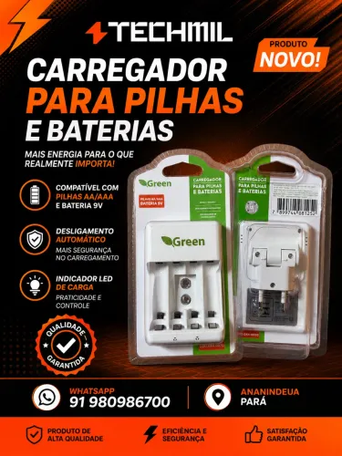 Carregador para pilhas e baterias