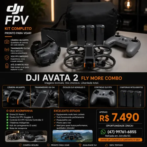 Dji AVATA 2 Fly more com controle FPV