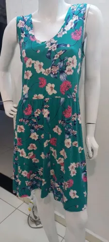 Vestido floral verde G usado