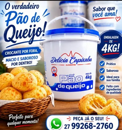 Balde de massa de pão de queijo 4kg