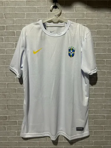 Camisa brasil branca dry fit nike amarelo