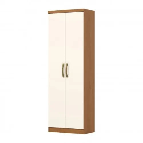 Armário Multiuso 2 Portas 61cm e 6 prateleiras amadeirado com off white