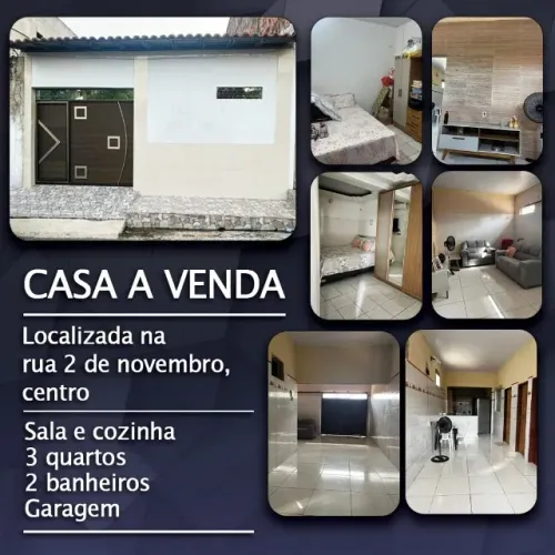 Vende-se casa Localizada na Rua 2 de novembro, Centro.