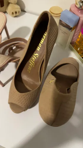 peep toe carmen steffens bege 35