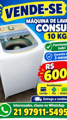 Vendo máquina Consul 10 kg funcionando tudo