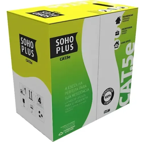 Cabo De Rede Furukawa Multilan Cat5e 100 Metros 24awgx4p Cor Preto