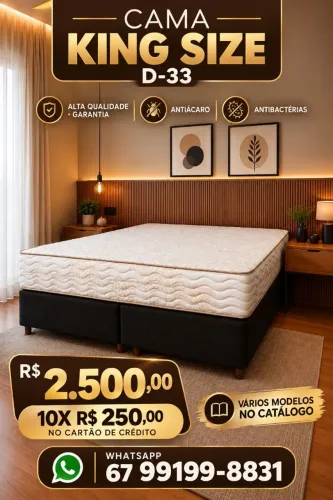 Cama king size preço de fábrica hoje entrego garantia.