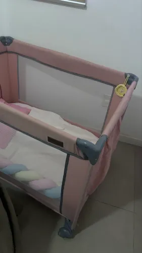 Berço portátil lazy rosa