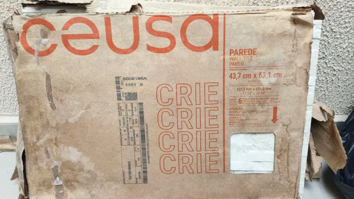 Revestimento de Parede Interno Pedra Acetinado 43,7x63,1cm Borda Reta Filetado - CEUSA
