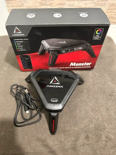 AIMZENIX Monster Adaptador Teclado e Mouse para PS5, Xbox e Switch