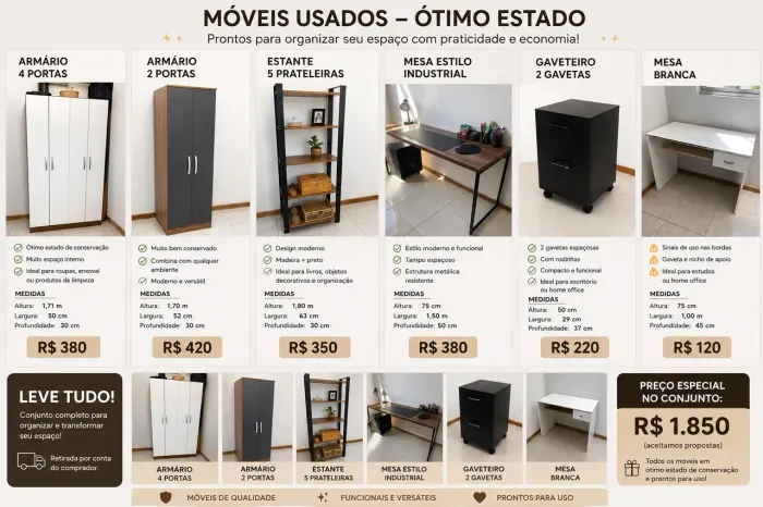 Móveis de escritório usados 