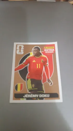 Figurinha extra sticker legend da copa do mundo 2026 do Jéremy doku