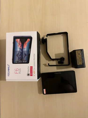 Monitor feelworld f6 plus 4k touch 6 pol + bateria