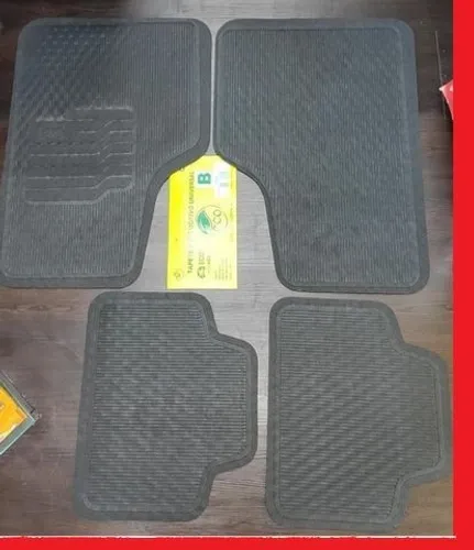Jogo Tapete Automotivo Universal Borracha Promoção Preto 4 PCS qwqq