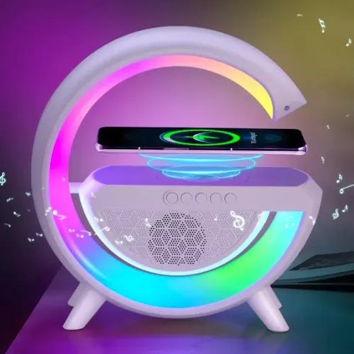 Luminária Smart Station Caixa de Som G E Carregamento Sem Fio