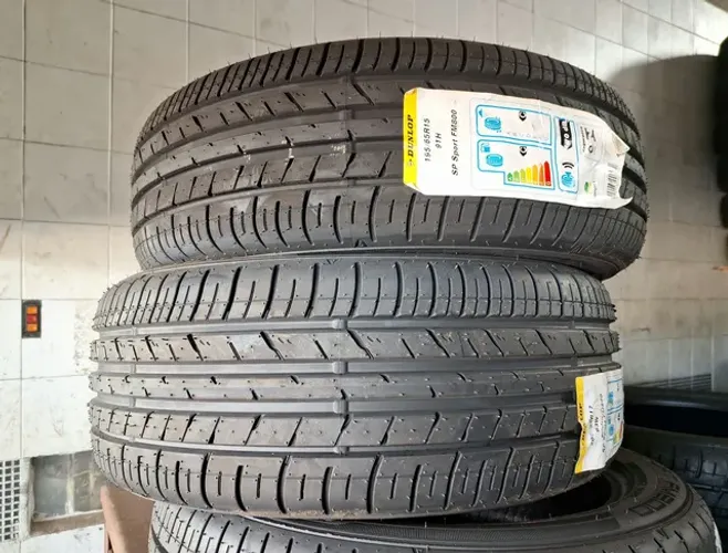 Promoção Pneu 195/65-15 91H Dunlop FM800 Nacional Novo Virtus Polo Onix Prisma