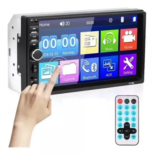Central Multimídia Universal Mp5 Car Play Rádio FM Touch Screen Bluetooth Usb