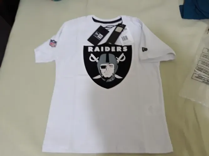 Camiseta Branca New Era Infantil (6-7 anos) NFL Raiders Original