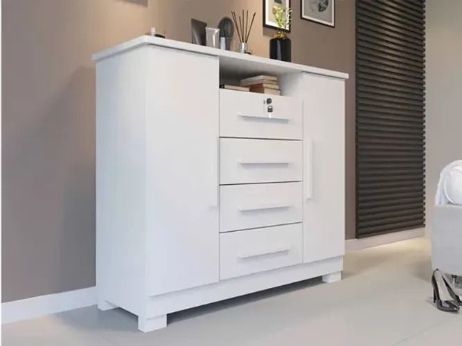 Cômoda Gaveteiro 1 C/Chave 2 Portas. São Produtos Novos Direto da Fábrica P/Sua Casa.
