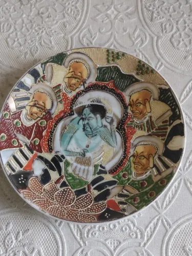 Prato decorativo porcelana chinesa pintura artesanal 