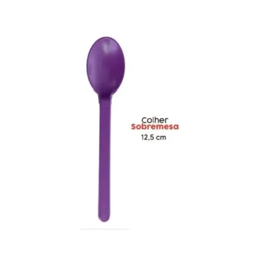 Promo! Colher Super Forte Acai e Sorvete sobremesa roxa 12,5cm cx 1000un