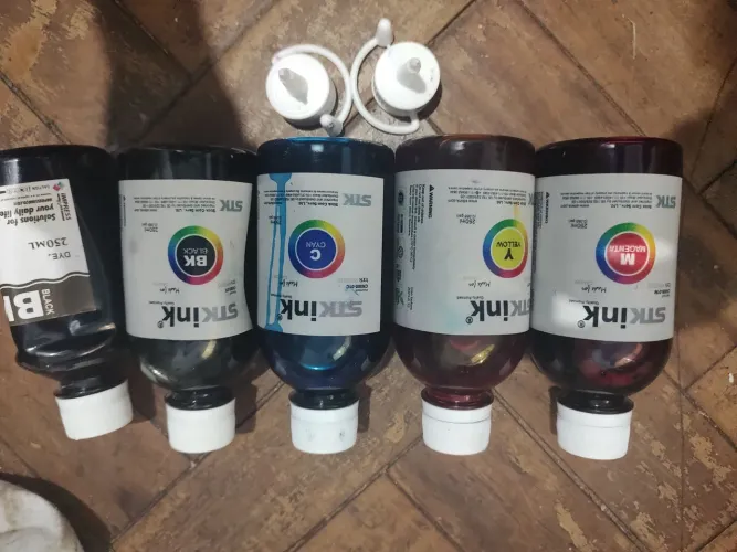 Kit de Tinta para Impressora STK Ink (Preto, Ciano, Magenta e Amarelo)