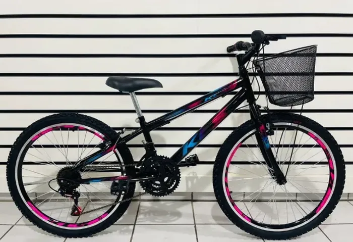 Bicicleta Aro 24 Feminina Infantil/Juvenil - Kls Bike - Aro Aero - Com Cestinha