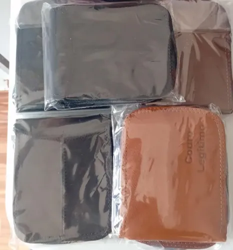 Carteiras de Couro Legítimo - Diversas Cores