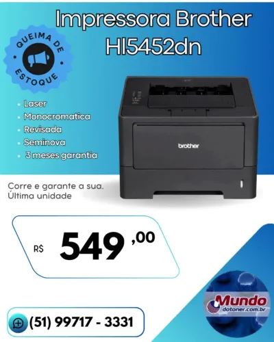 Impressora Brother HI5452dn Laser Monocromática