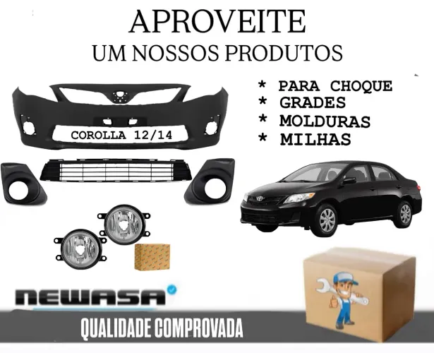 Kit de Para-choque, Grades e Milhas Corolla 12/14 ( PARA BARROS )