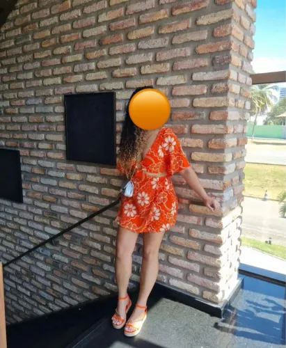 Macaquinho Laranja Floral