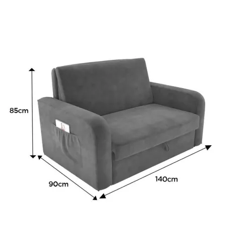 Sofá Cama 2 lugares Cinza Loja Física