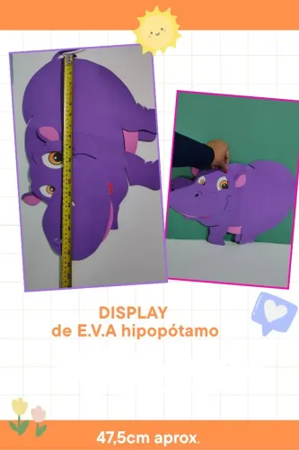 Display Hipopótamo em EVA - Decoração Infantil