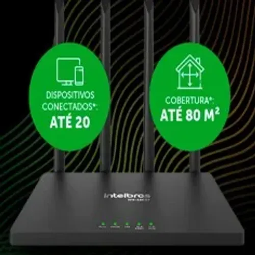 Roteador Intelbras  Wi-fi 5g Alta Potência 4 Antenas 5dbi Dual Band W5-1200f 1200mps  9400