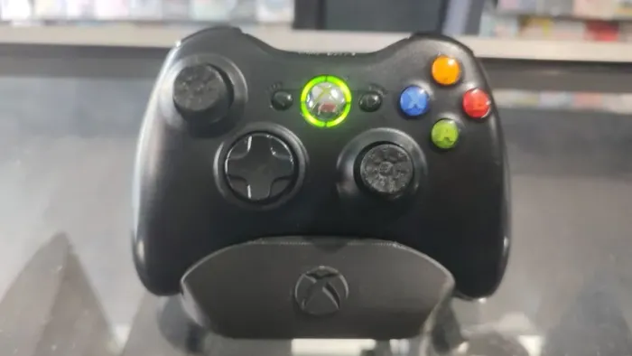 CONTROLE ORIGINAL XBOX 360 PRETO TODO REVISADO + SUPORTE FEITO EM 3D