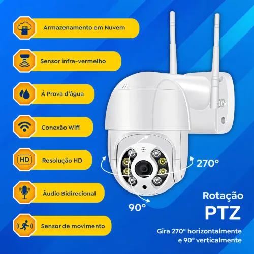 câmera Ip Icsee Prova D'água Infravermelho Externa Wifi - HW