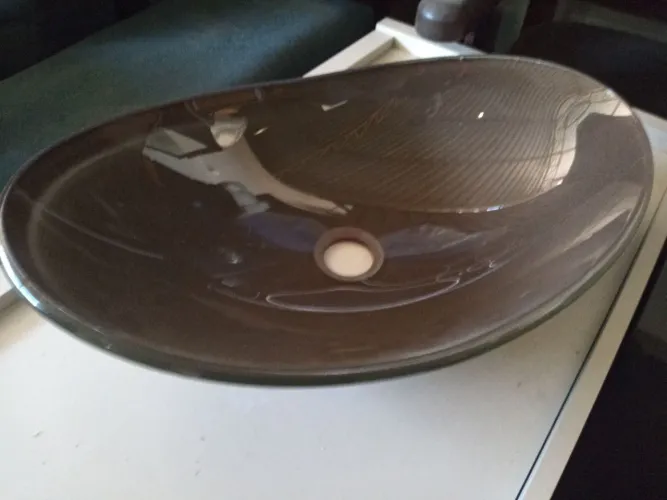Cuba de Vidro Oval para Banheiro