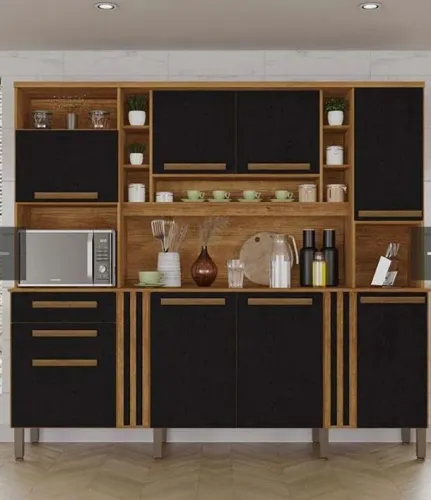 Cozinha completa Preto/Cinamomo 