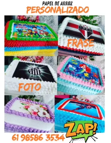 Papel de Arroz Personalizado para Bolo