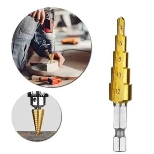 BROCA ESCALONADA CONE DE 4 A 12 MM ACO RAPIDO