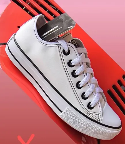 Converse All Star Branco Courino Branco  34 ao 43