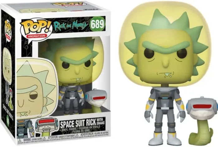 Funko Pop Animation - Rick and Morty - Space Suit Rick com a Cobra nº689 (Na caixa or