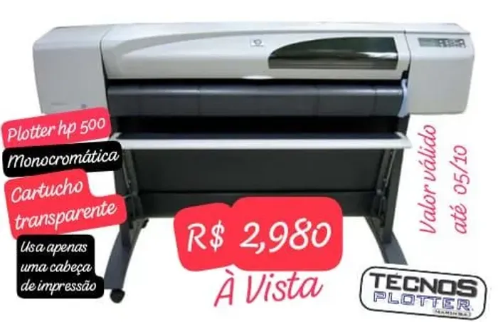 Plotter HP 500 Monocromática - Venda