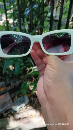 Óculos de sol feminino branco estilo gatinho