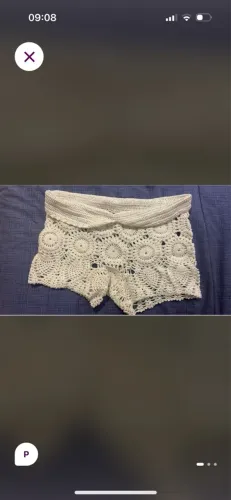 Shorts de crochê branco