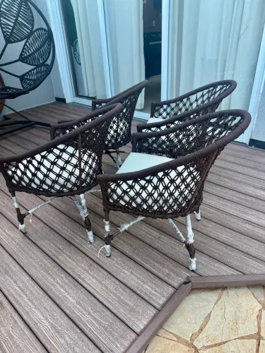 Poltronas em alumínio revestimento trancado em cordão nautico 650 cada