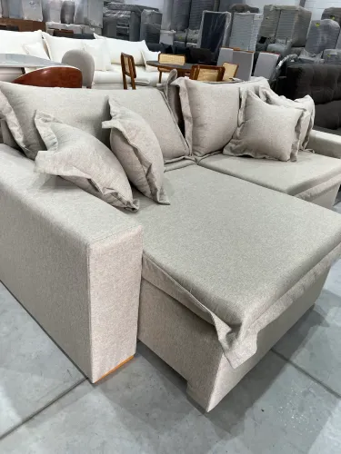 Sofá Cama Living Linho Bege NOVO ULTIMA PEÇA