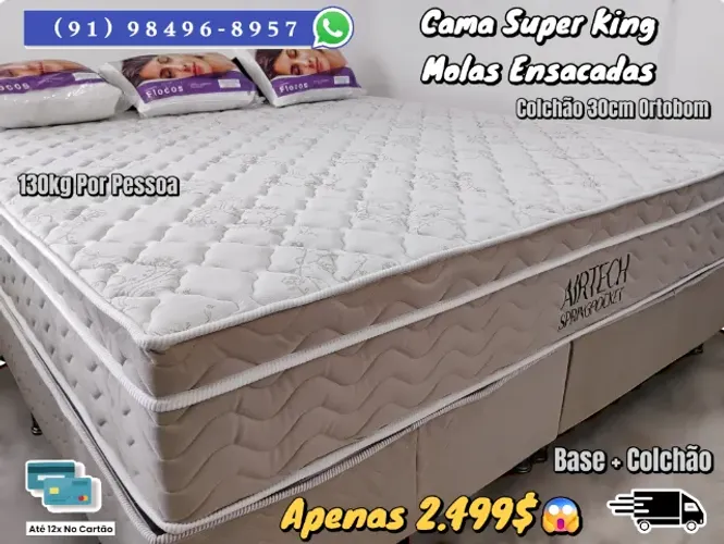 CAMA SUPER KING ORTOBOM MOLAS ENSACADAS