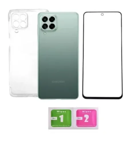 Kit 2 em 1 Capa Capinha Transparente + Película 3D de Vidro Samsung Galaxy M53 5G
