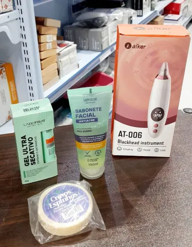 Kit de Beleza para Pele - Sabonete Facial, Gel Secativo e Removedor de Cravos